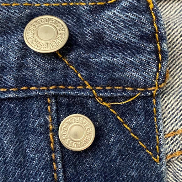 EUC RARE 501 BUTTON FLY V-STITCH DENIM JEANS - Picture 7 of 12